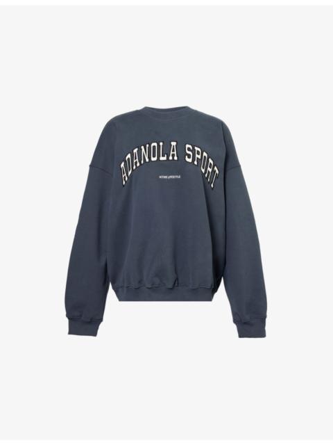 ADANOLA Logo-Embroidered Relaxed-Fit Cotton Sweatshirt