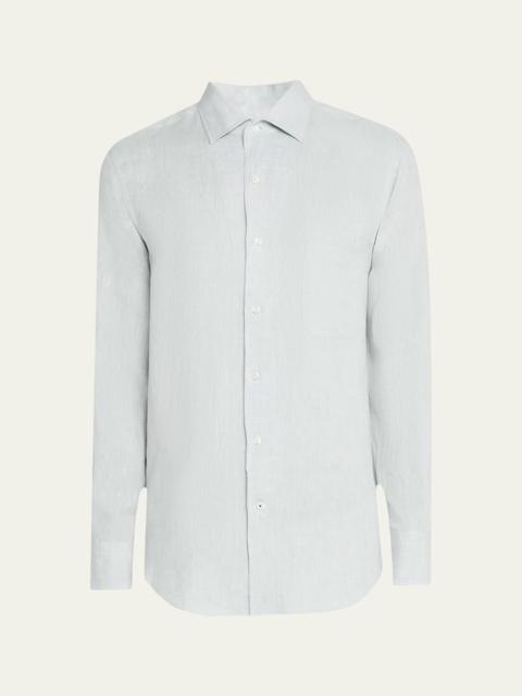 Loro Piana Men's Andre Long-Sleeve Linen Shirt