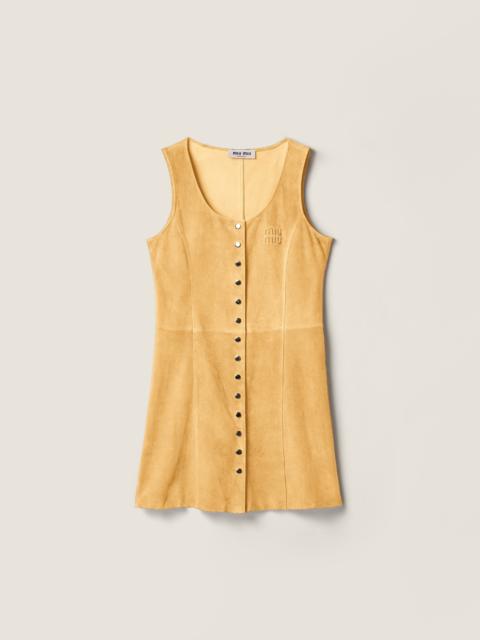 Miu Miu Waxed suede dress