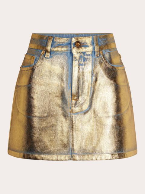 rabanne Paco Rabanne Jupe Mini Mesh Printed Recto Verso