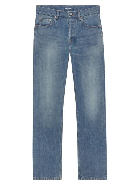 SAINT LAURENT Men's Mick Long Jeans in Denim - Norvegian Blue