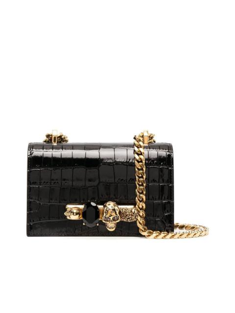 Jewelled Crocodileeffect Satchel