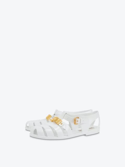 JELLY SANDALS WITH LETTERING LOGO