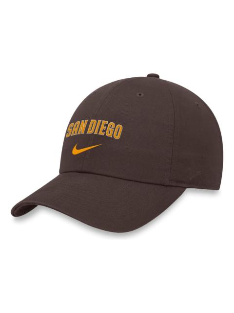 Nike Nike Heritage 86 Wordmark Swoosh MLB San Diego Padres Adjustable Caps 'Brown' NK1220QPYP-WM0