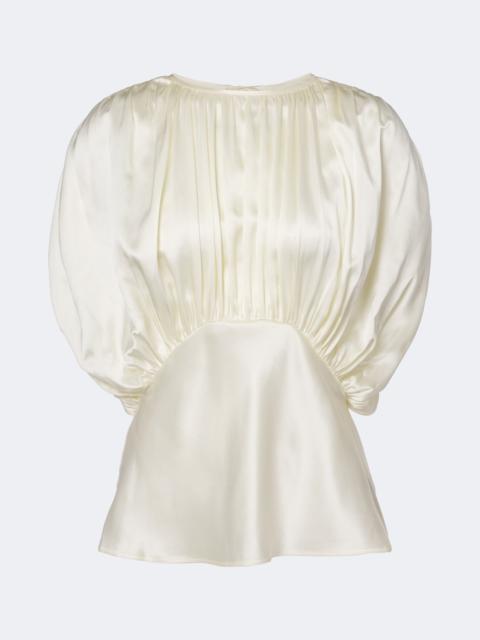 TOVE Peta draped peplum silk satin top