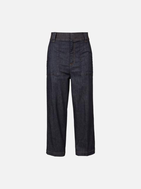 HOGAN Mom Fit Pants in Denim Blue