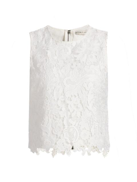Alice + Olivia Women's Amal Lace Tank - Off White