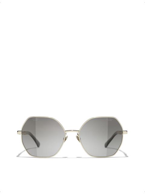 CHANEL CH4281QH square-frame metal sunglasses