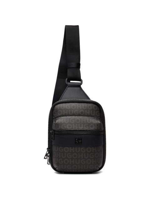HUGO Black Grained Faux-Leather Bag