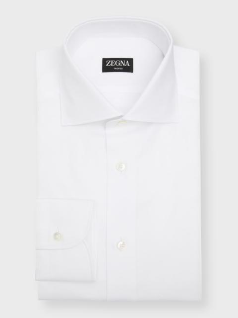 ZEGNA Men's Micro-Textured Cotton Dress Shirt