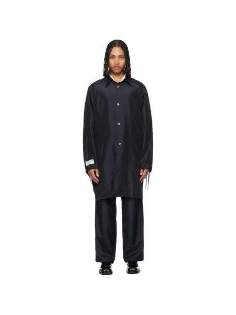 Wooyoungmi Navy Wrinkle Long Coat