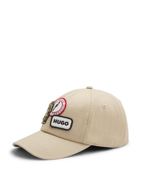 HUGO COTTON-TWILL CAP WITH LOGO-PATCH DETAILING