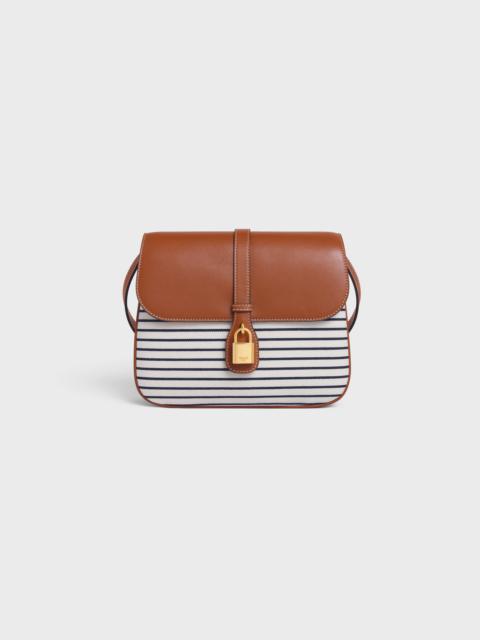 CELINE Medium Tabou in Striped Textile and Calfskin