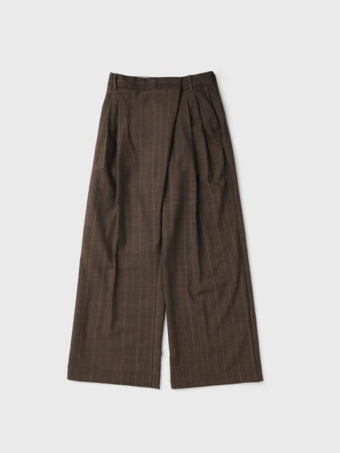 GANNI Light Wool Melange Stripe Wrap Pants