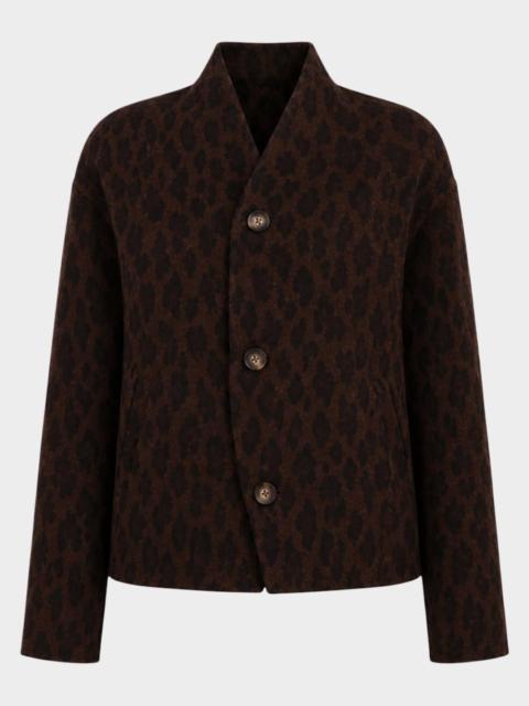 LAMARQUE Hania Double-Face Wool-Blend Leopard Jacket
