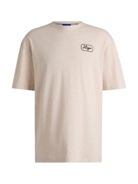 HUGO LOOSE-FIT T-SHIRT IN COTTON WITH RACING ARTWORK