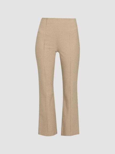 Vince Women's Niki Mid-Rise Plaid Crop Flare Pants - Oak Buff Check