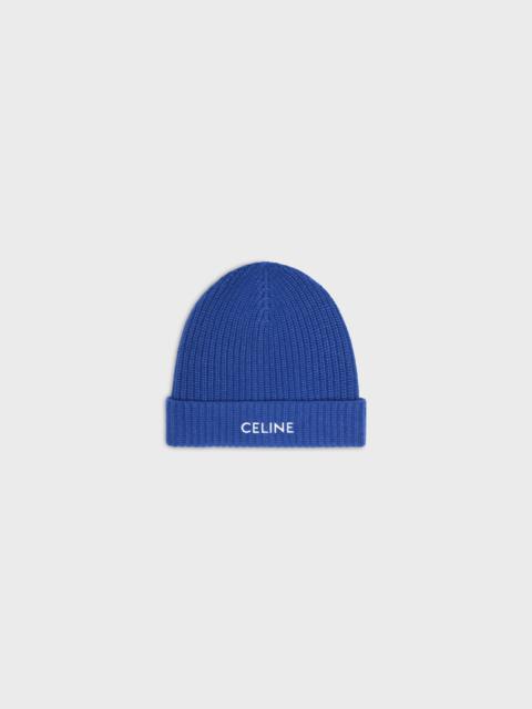 CELINE CELINE-EMBROIDERED BEANIE IN WOOL AND ANGORA