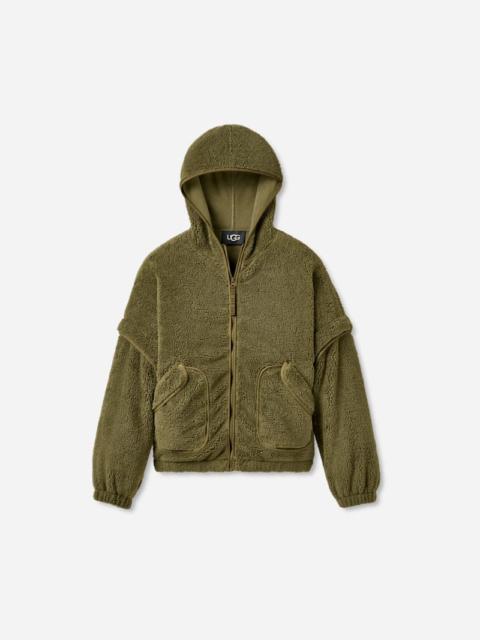 UGG ® Women's Mariella ®fluff Zip Hoodie Polyester Tops in Burnt Olive