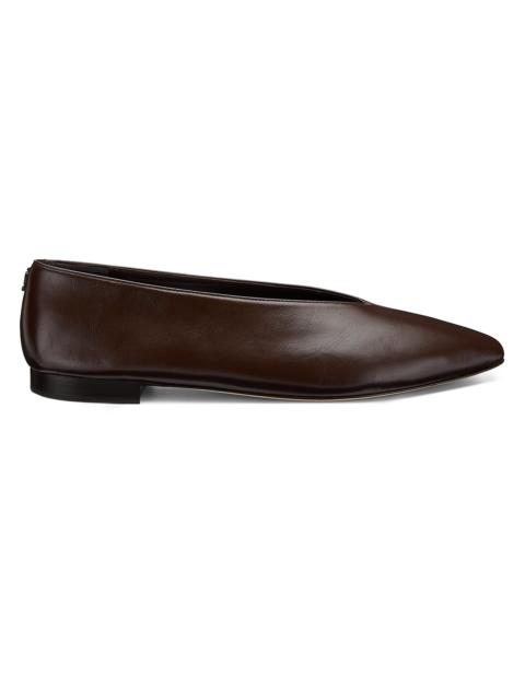 JIMMY CHOO Women's Margot Shiny Leather Ballet Flats - Chocolate