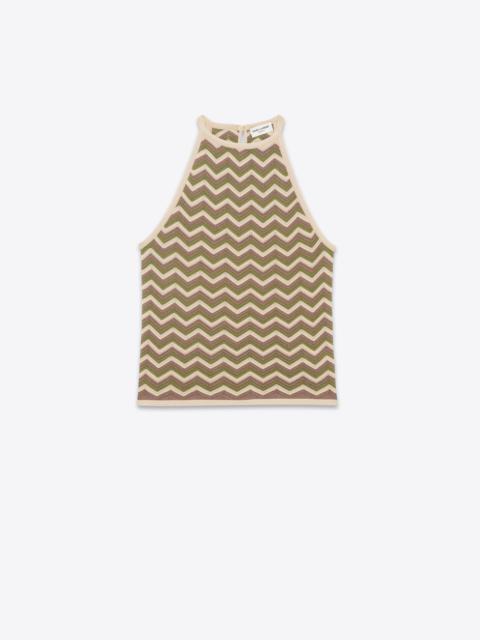 SAINT LAURENT sleeveless top in chevron knit