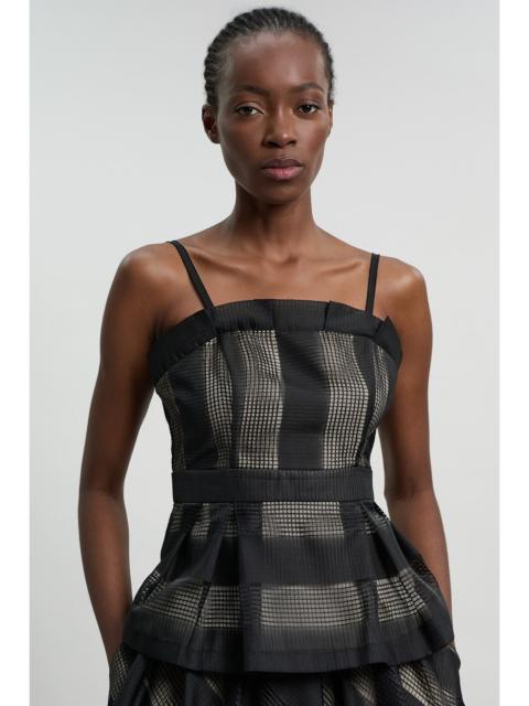 KAREN MILLEN Textured Organza Mix Asymmetric Top