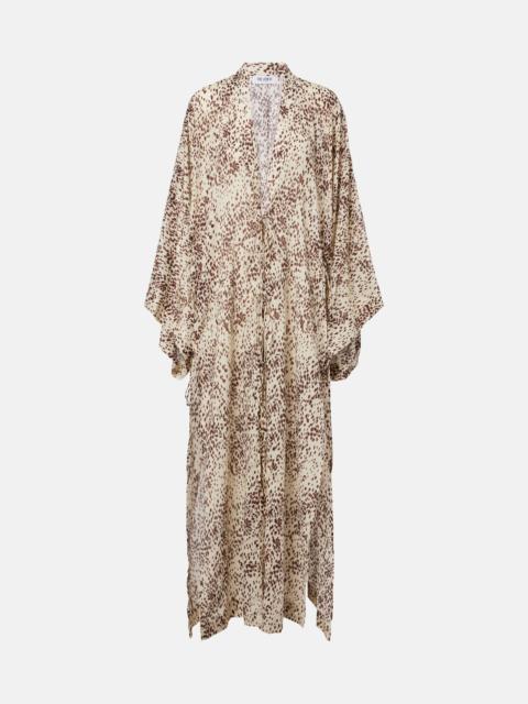 THE ATTICO Leopard-print cotton beach cover-up