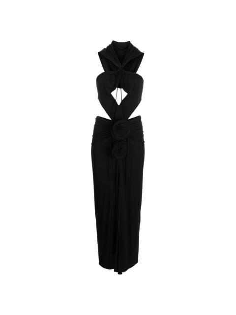 cut-out silk maxi dress