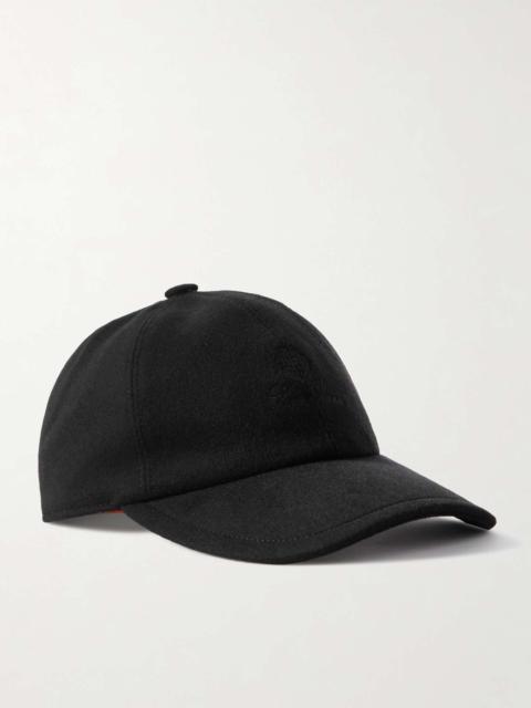 Embroidered cashmere-felt baseball cap