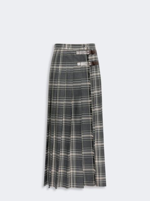 WEEKEND Max Mara PRISMA Wool batavia pleated skirt - DARK GREY