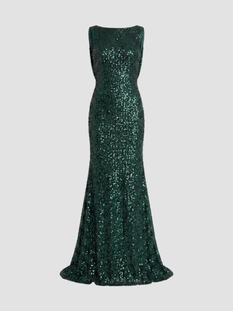 MAC DUGGAL Women's Sequin Sleeveless Sheath Gown - Emerald
