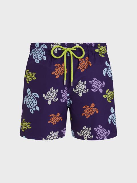 Vilebrequin MEN MICRO-PERFORATED ULTRA-LIGHT AND PACKABLE SWIM SHORTS TORTUES MULTICOLORES