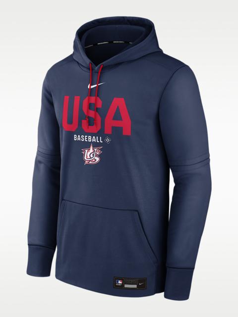Nike USA Baseball 2026 World Baseball Classic Authentic Collection Men's Nike Therma Pullover Hoodie