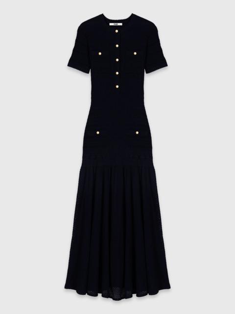 maje Pointelle knit maxi dress