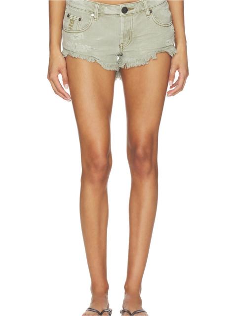 ONE TEASPOON Bonitas Low Waist Messed Up Denim Shorts