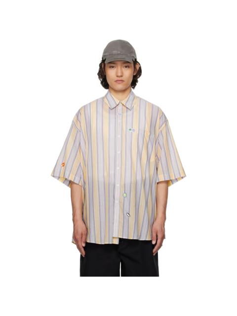 Martine Rose Yellow & Blue Cotton Stripe Shirt
