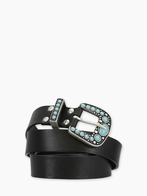 FORTELA FORTELA THELMA CALFSKIN BELT TURQUOISE BLACK