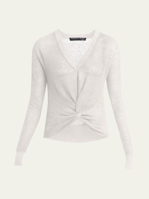Soren V-Neck Twisted-Hem Sweater
