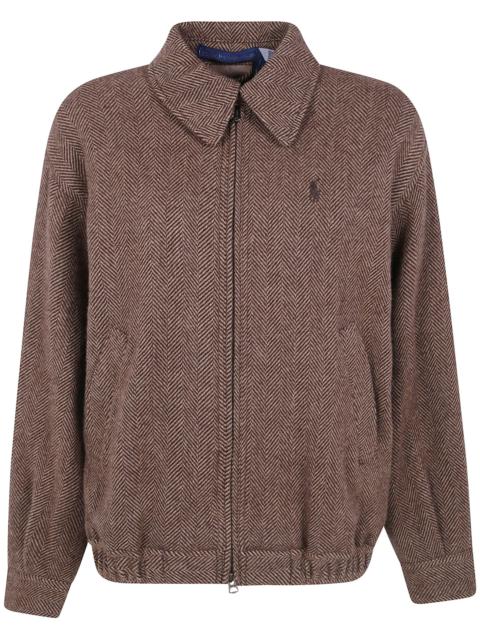 Polo Ralph Lauren Windbreaker With Herringbone Fabric "Woven Bomber Co