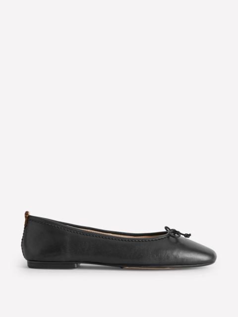 BODEN Kitty Flexi Sole Ballet Flats-Black Leather