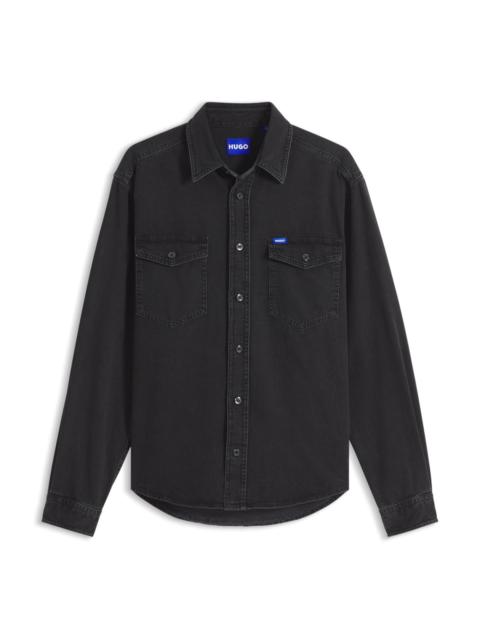 HUGO OVERSIZED-FIT DENIM SHIRT IN MEDIUM-WEIGHT COTTON
