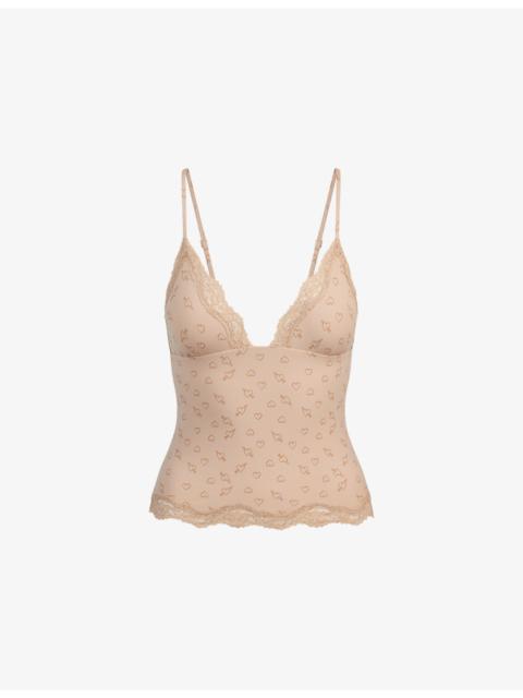 SKIMS Fits Everybody Triangle Lace Camisole Top