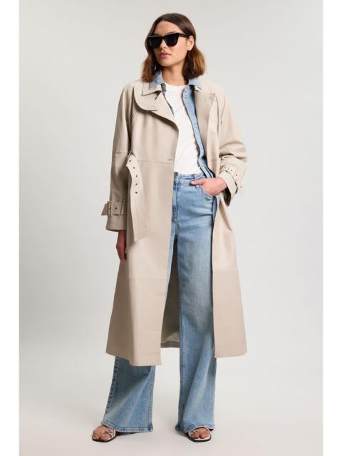 KAREN MILLEN Leather Belted Trench Coat
