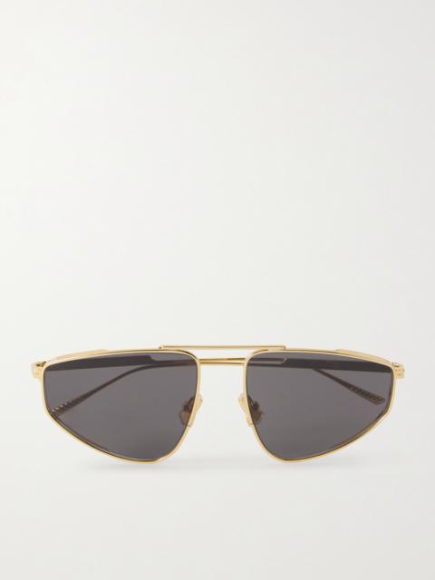 Bottega Veneta Ribbon Aviator-style Gold-tone Sunglasses