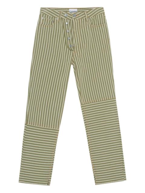 GANNI striped panelled jeans