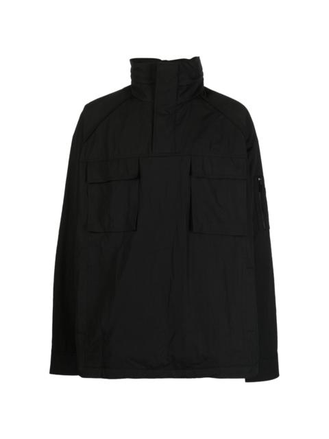 flap-pockets hooded jacket