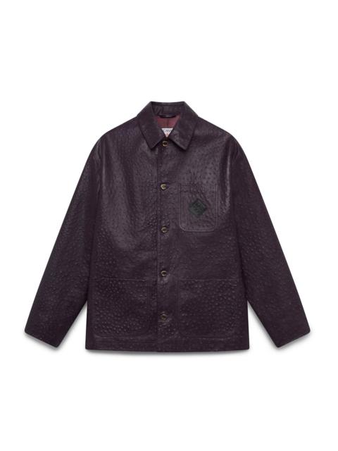 CASABLANCA Purple Ostrich Embossed Leather Workwear Jacket