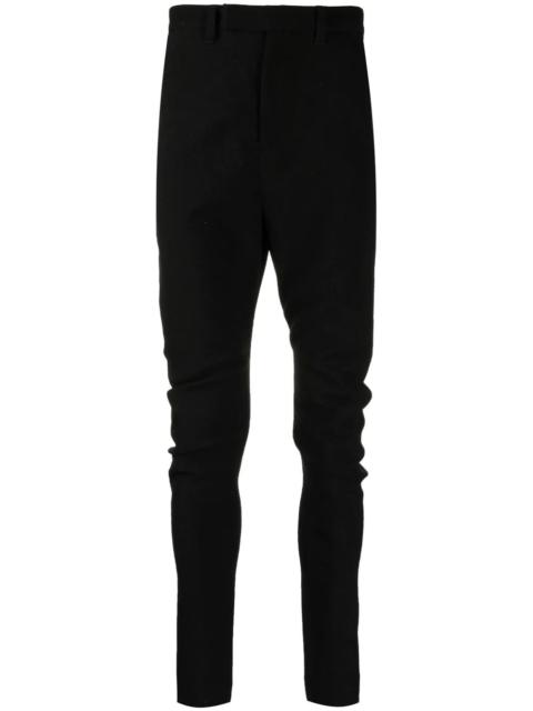 straight-leg wool blend trousers