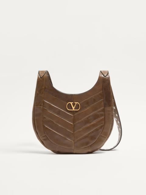Valentino VALENTINO GARAVANI HOBOHO SMALL HOBO BAG IN CHEVRON-PATTERNED NAPPA LEATHER.