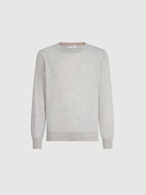 Brunello Cucinelli 경량 캐시미어 및 실크 승무원 목 스웨터
